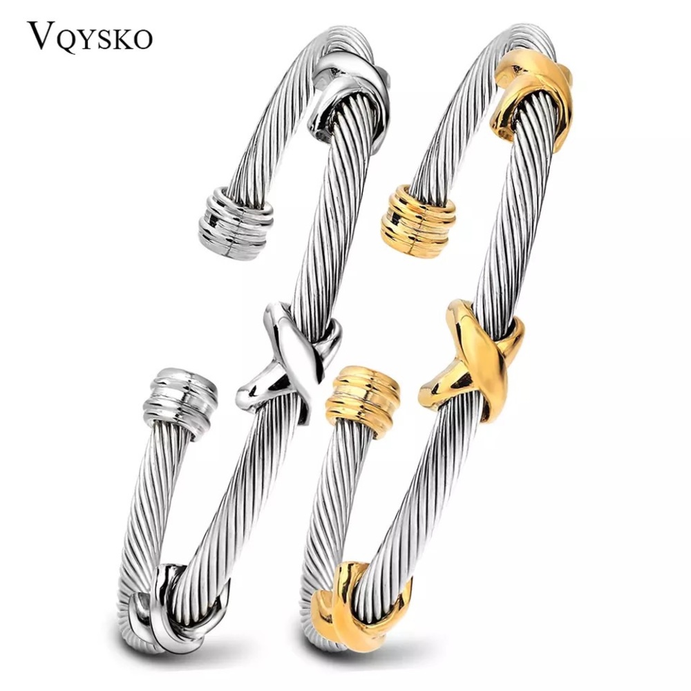 2 Wire Cable Cuff Bracelets